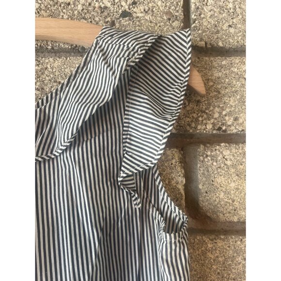 J.Crew Womens Striped Sleeveless Top With Ruffle Detail - Picture 1 of 5
